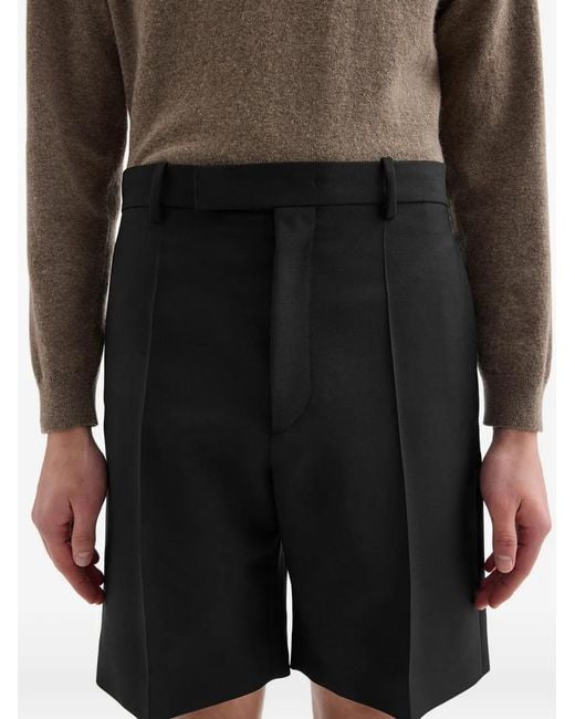 Jil Sander Black Wool Canvas Bermudas for men