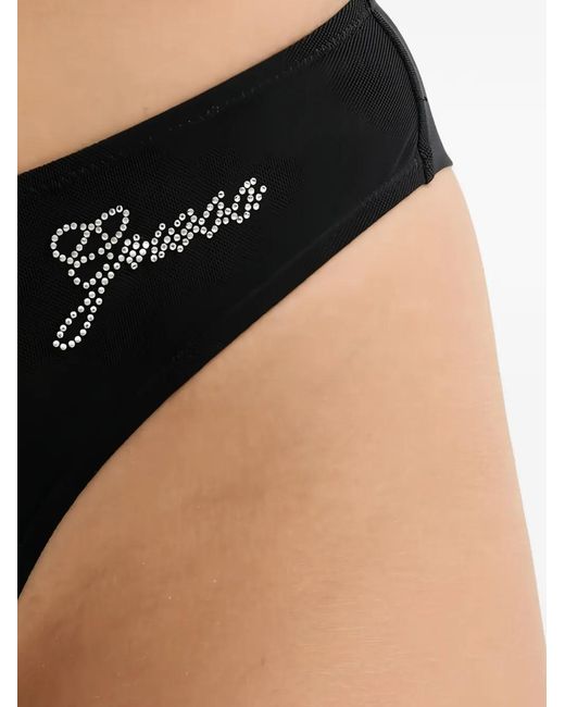 Guess Black Lot T-Shirt-Culotte À Logo Strassé