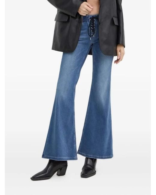 Miss Sixty Flared Jeans Met Veters in het Blue