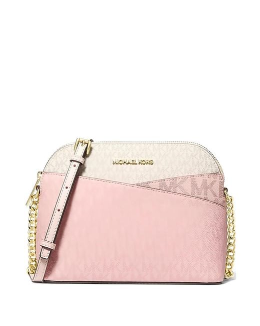 Michael Kors Pink Medium Jet Set Travel Color-Block Crossbody Bag