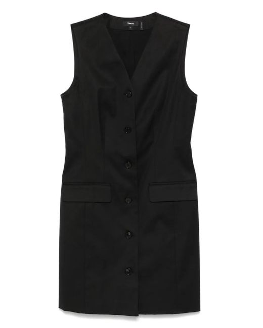 Theory Black Ärmelloses Minikleid Im Blazer-Style