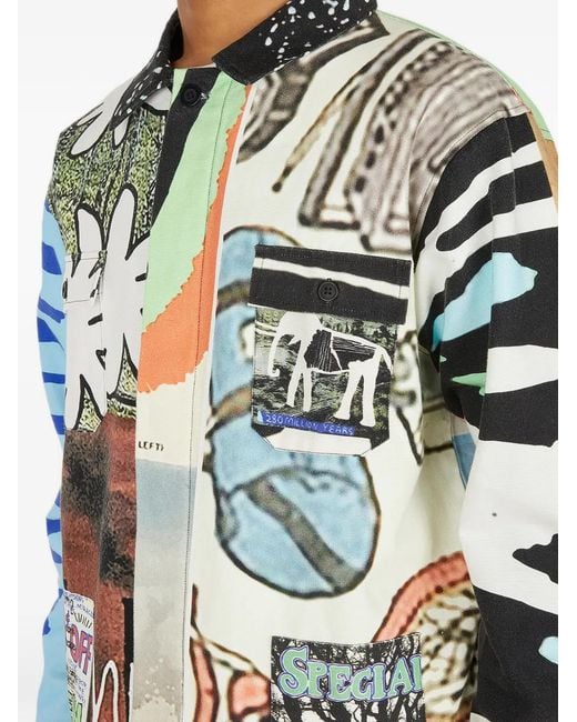DRx x STEFAN MEIER x LN-CC Blue Graphic-Print Cotton Jacket