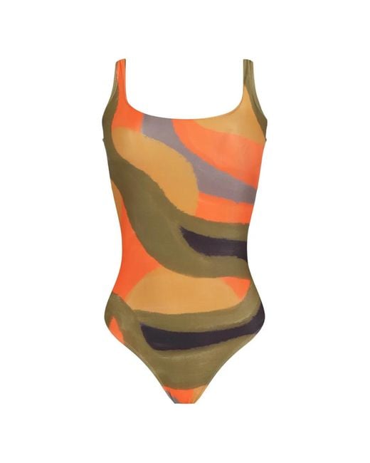 Lygia & Nanny Orange Patterned Swimsuit