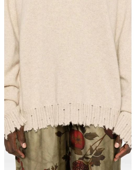 Uma Wang Natural Asymmetric Cashmere Jumper
