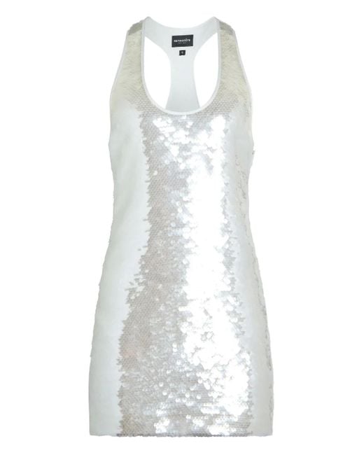 retroféte レーサーバック スパンコール ミニドレス White