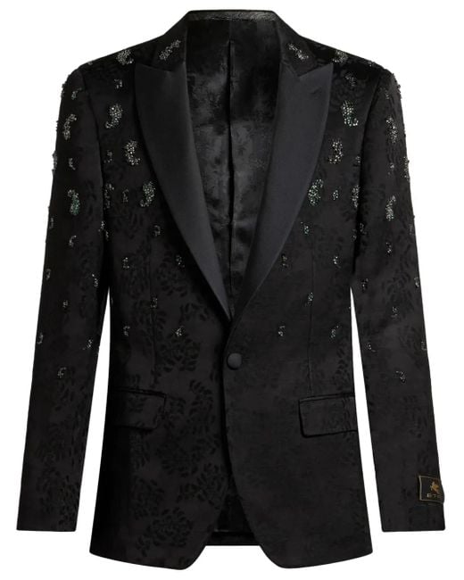Etro Black Single-Breasted Blazer for men