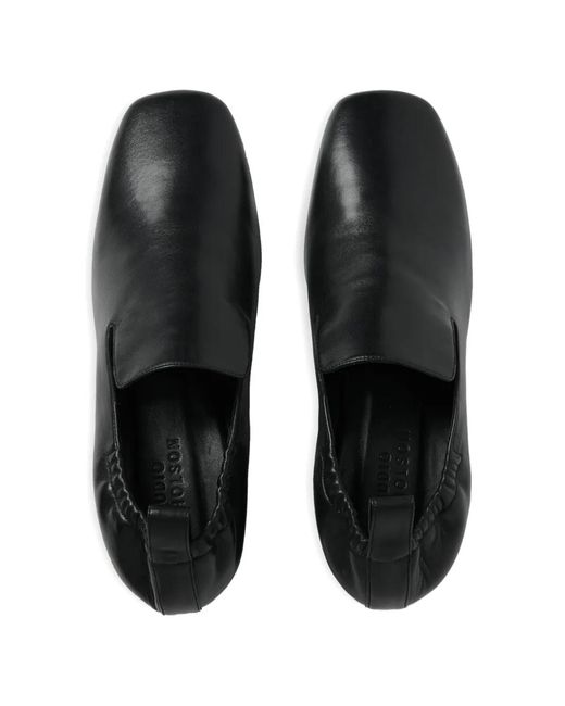 Studio Nicholson Black Moon Stacked-Heel Square-Toe Loafers