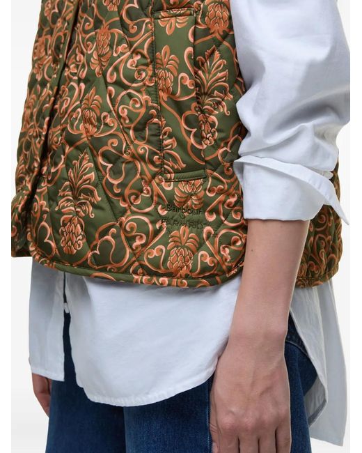 Farm Rio Brown Quilted Patterned Gilet