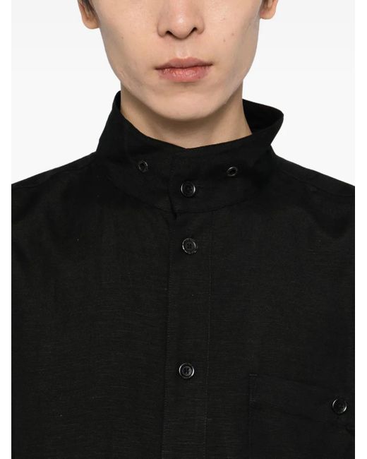 TEAM WANG design Black Draped Acceptance Shirt