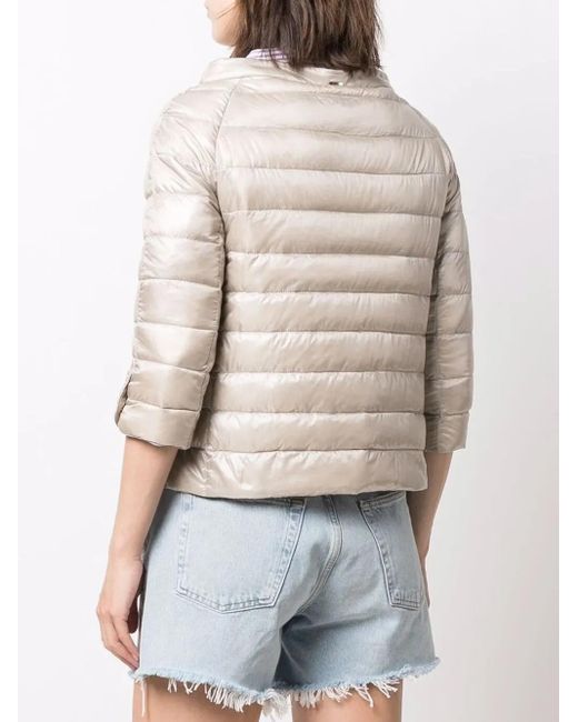 Herno Natural Three-Quarter-Length Sleeve Puffer Jacket
