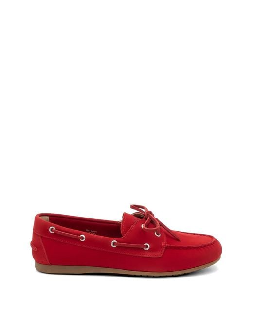 POSA Red Suede Lace-Up Loafers