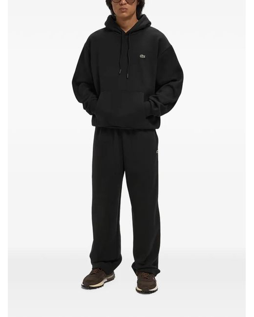 Lacoste Black Logo-Patch Track Pants for men