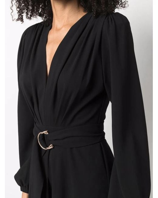 Maria Lucia Hohan Black V-Neck Long-Sleeve Dress