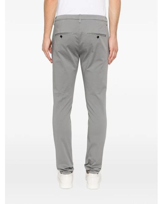 Dondup Gray Gaubert Slim-Fit Turn-Up Trousers for men