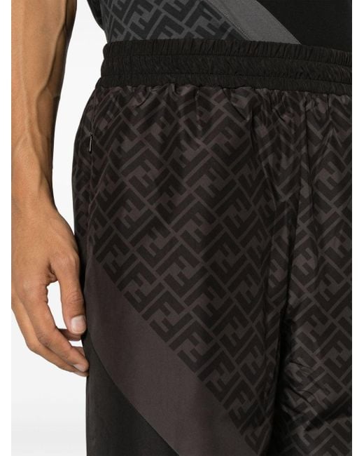 Fendi Tapered-Jogginghose mit FF-Muster in Black für Herren