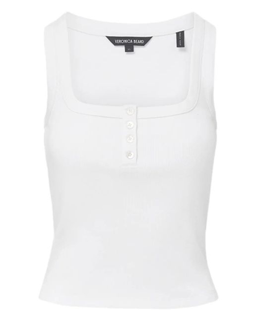 Top con cuello cuadrado Veronica Beard de color White