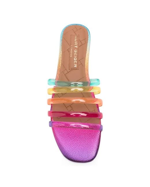 Kurt Geiger Pink Maddison Flat Sandals