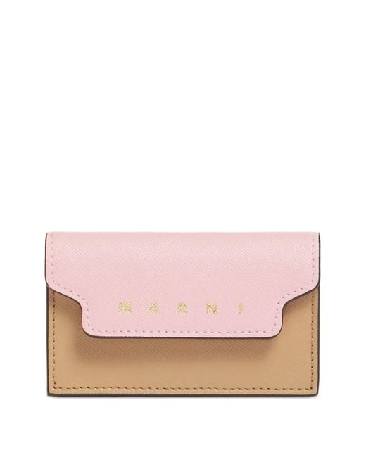 Marni Pink Saffiano Leather Wallet