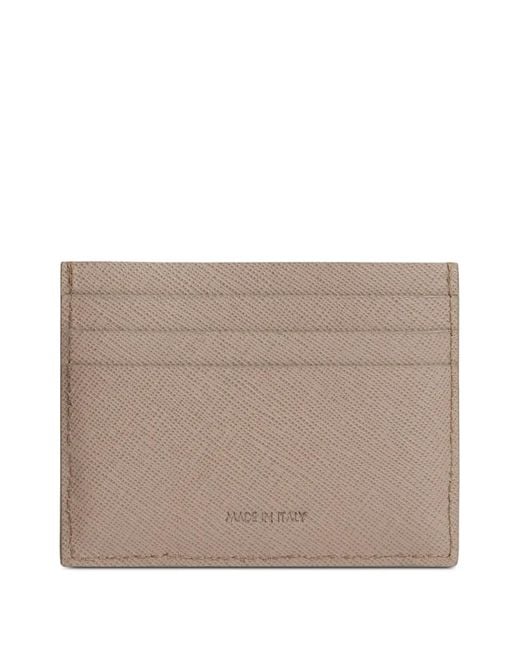 Fursac Brown Logo-Embossed Card Holder for men