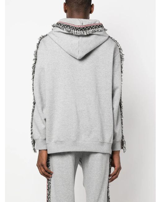 RITOS Gray Embroidered-Detail Hoodie for men