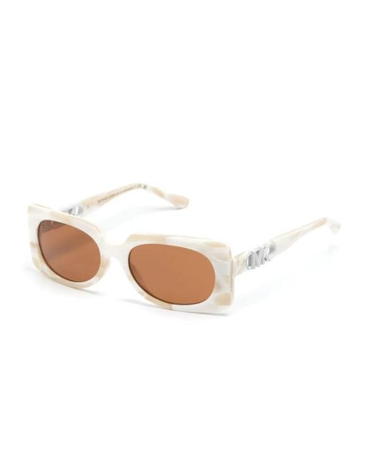 Michael Kors Natural Rectangle-Frame Sunglasses