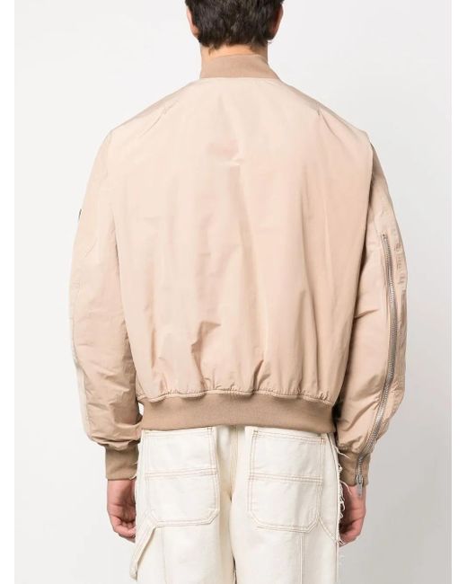 424 Pink Logo-Patch Quilted Bomber Jacket for men
