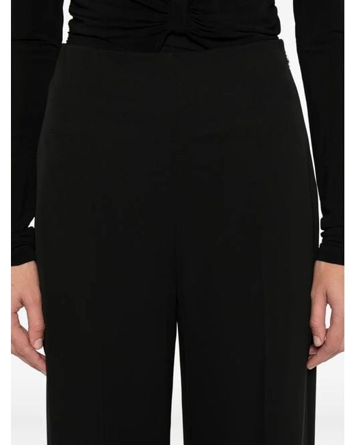 Patrizia Pepe Black High-Waist Straight-Leg Trousers