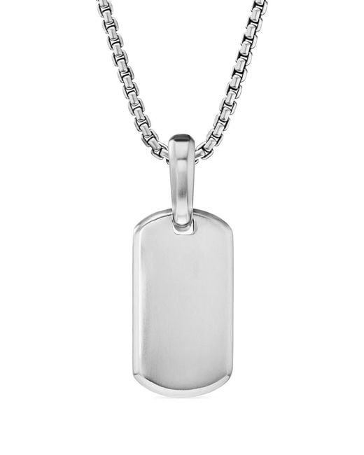 David Yurman White Sterling Chevron Tag (21Mm) for men