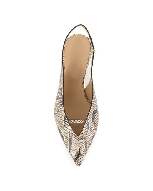 Roberto Del Carlo Natural Pointed Slingback Pumps