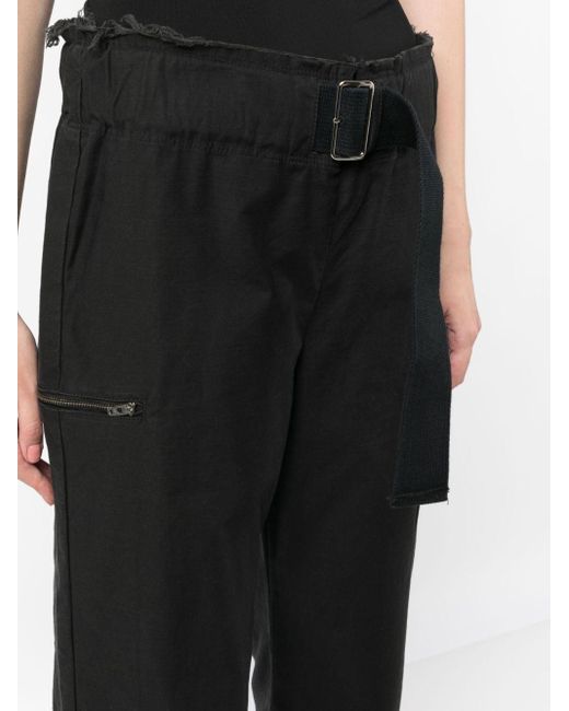 Pantaloni crop dritti con cintura di John Elliott in Black
