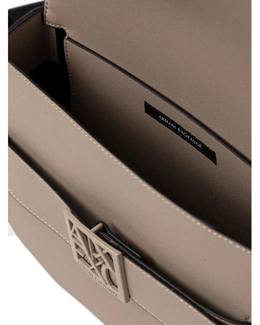 ARMANI EXCHANGE Gray Logo-Plaque Cross Body Bag