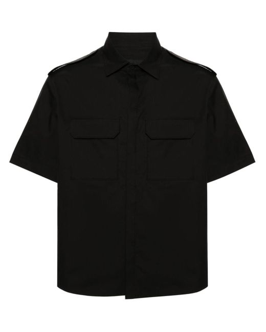 Neil Barrett Popeline Overhemd Met Korte Mouwen in het Black voor heren