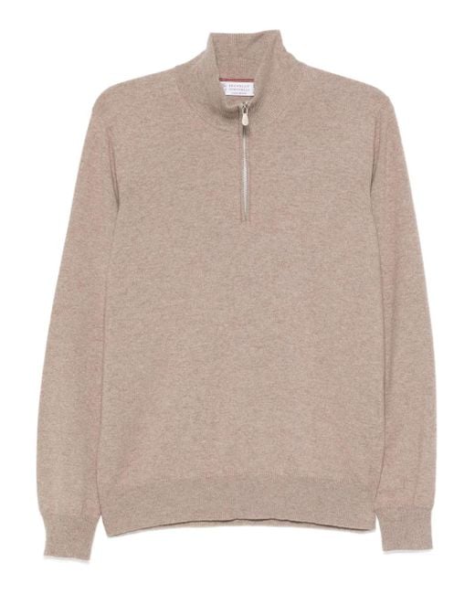 Brunello Cucinelli Natural Cashmere Sweater for men