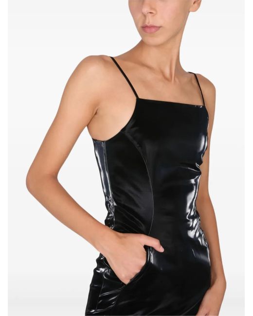 McQ Alexander McQueen Black Square-Neck Midi Dress