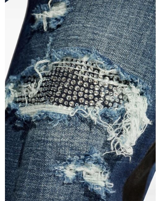 DSquared² Blue Distressed Straight Jeans for men