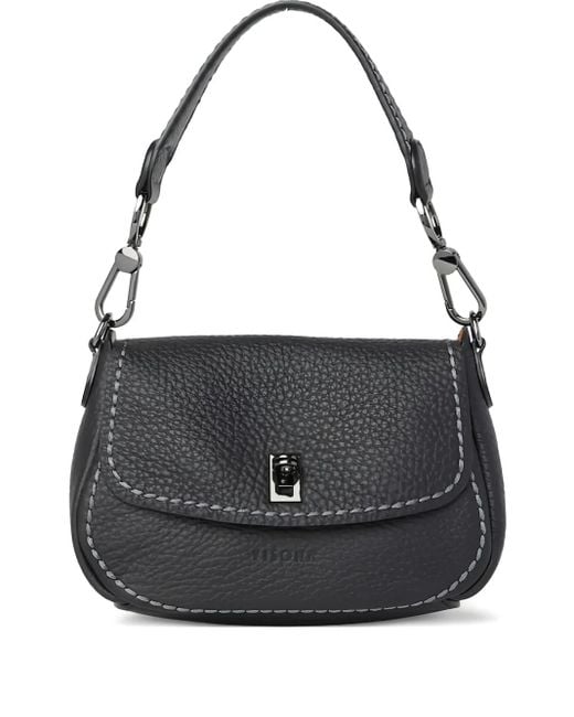 VISONA Black Schultertasche aus Leder