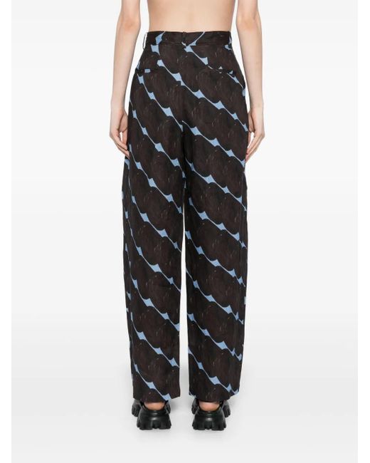 JNBY Black Pattern-Printed Tapered Trousers