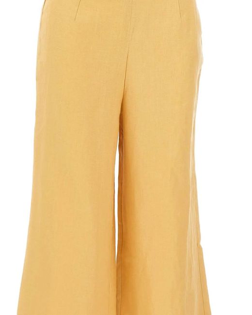Faithfull The Brand Yellow Syna High-Rise Wide-Leg Trousers