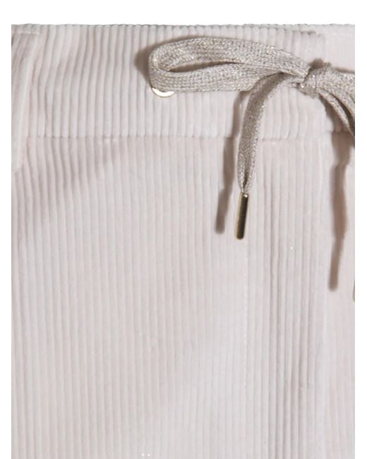 Eleventy White Corduroy Trousers