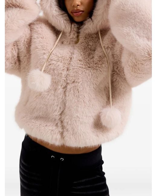 Juicy Couture Pink Faux-Fur Hooded Jacket