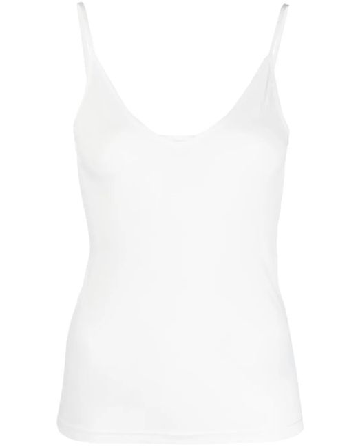 Jil Sander White V-Neck Plain Tank Top