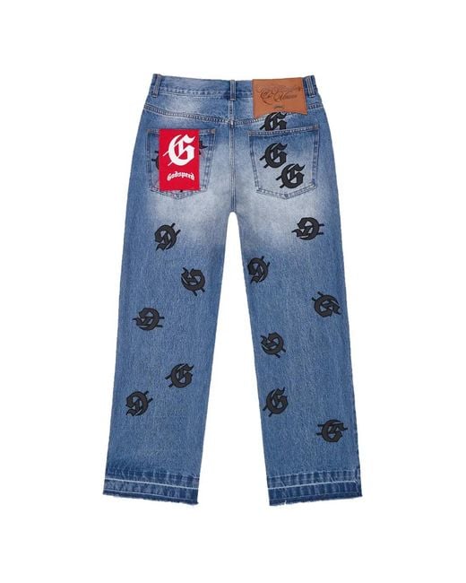 Godspeed Blue Infinity V2 Logo-Patch Jeans for men