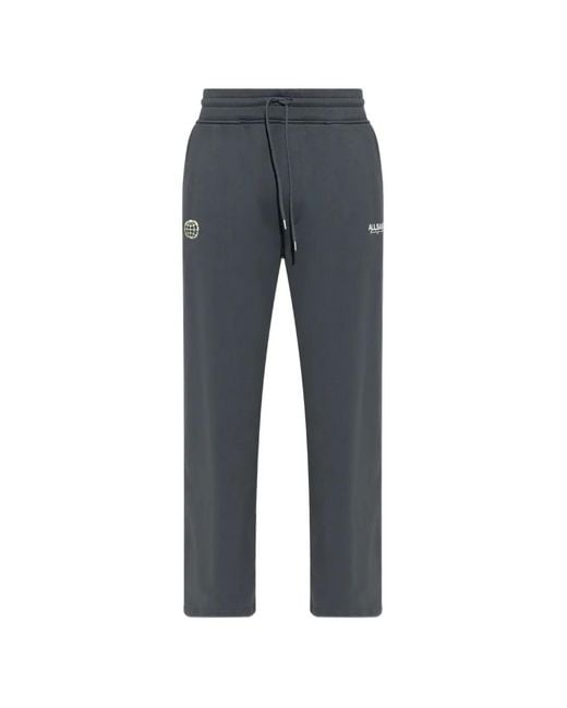 AllSaints Blue Logo-Patch Track Pants for men