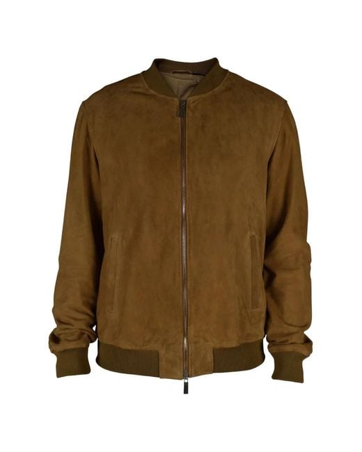 Billionaire Green Suede Bomber Jacket for men