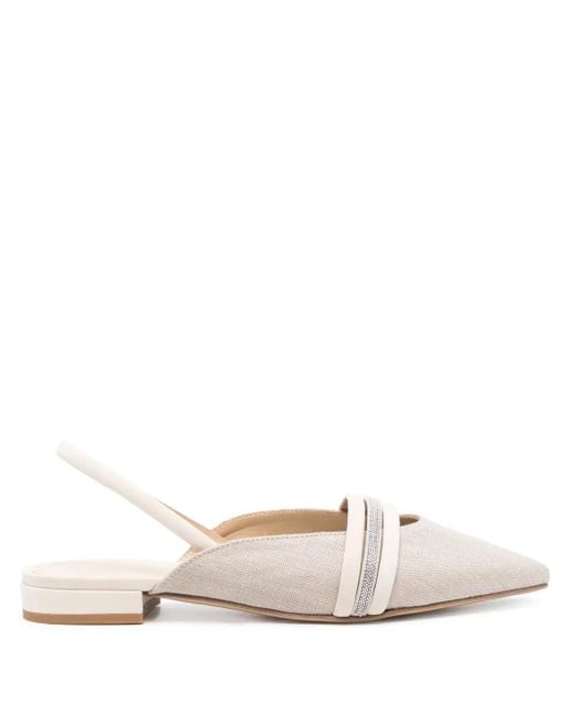 Peserico レザーフラットシューズ White