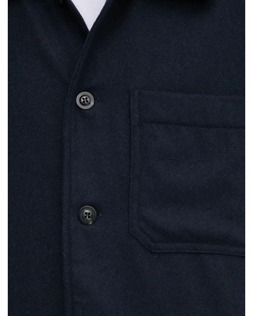 A.P.C. Blue Button-Fastening Patch-Pocket Jacket for men