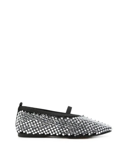 Twentyfourhaitch White Crystal-Embellished Sneakers