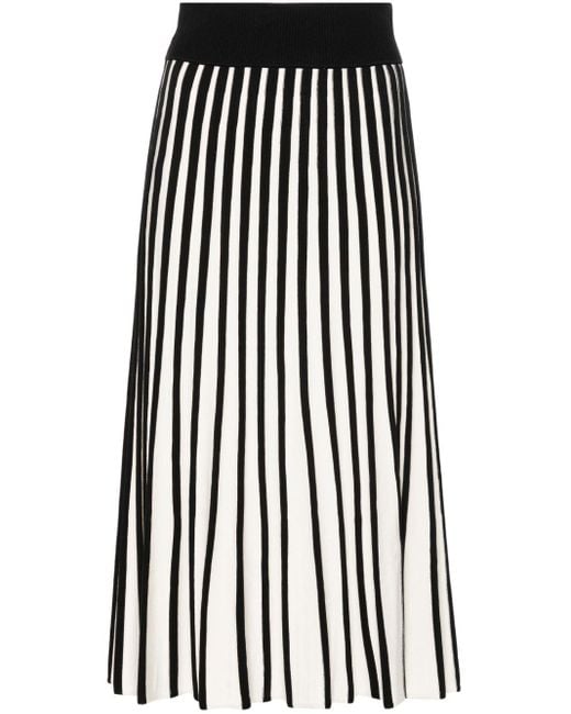 Joseph Black Fine-ribbed Striped Skirt