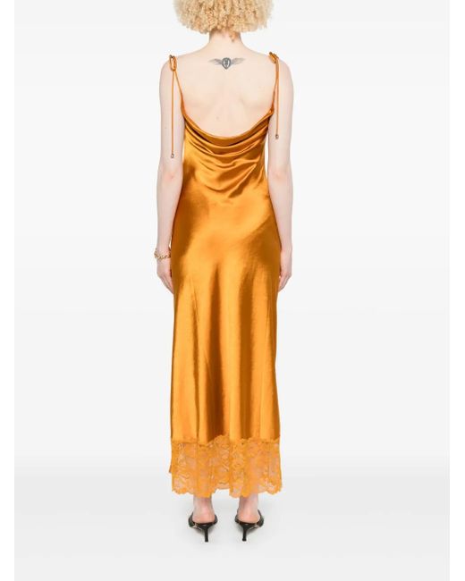Self-Portrait Metallic Robe En Satin