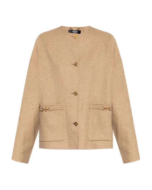 Versace Natural Jacke mit Medusa-Verzierung